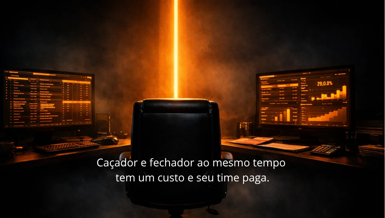 Vendedor B2B hunter e closer: como o gestor estrutura esse modelo sem contratar mais
